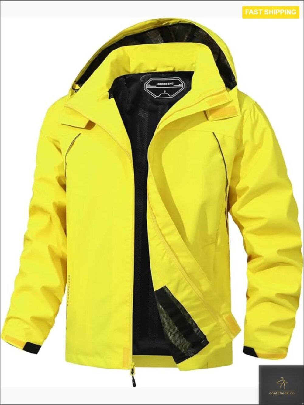 Men's Waterproof Raincoat Windbreaker Lightweight Jacket Detachable Hood